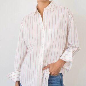 AYR The Deep End Red/White Button Down Top Size Large